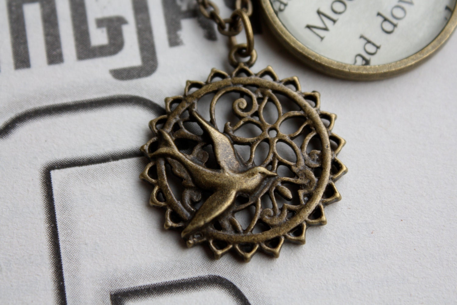 Hunger Games 'Mockingjay' Double Pendant Long Necklace