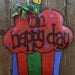Birthday cupcake burlap door hanger