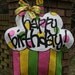 Birthday cupcake burlap door hanger