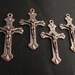 Vintage Style Antique Copper Crucifixes - set of 4