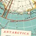 Vintage Map Antarctica and Arctic Ocean Alaska Canada Germany polar Greenland ORIGINAL 1940s