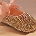 Pink Baby Rhinestone Shoes Swarovski Crystal leather shoe