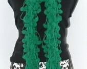 Plethora of Pom Poms Scarf/Boa --Green