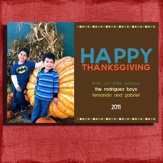 Printable Modern Thanksgiving Photo Greeting Card 4x6 Invitation-DIY Il_570xn