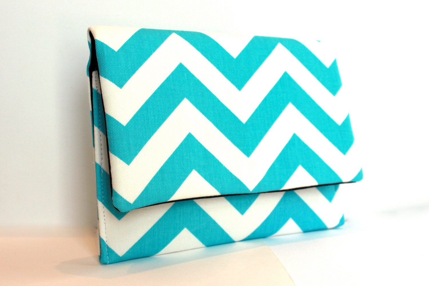 Small Clutch in Turquoise Chevron Zig Zag