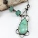 Silver Chrysoprase Pendant With Sea Glass Beads