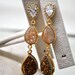 Earrings, Druzy and Rhinestone Triple Dangle Earrings