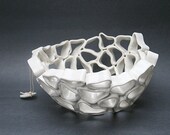 Custom order, porcelain fruit bowl from Particles series
