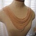Vintage 1920s Beaded Cowl Collar From Dress Pale Peach Crepe