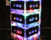 Music Art MixTape Night Light Lamp Centerpiece Rainbow colors Music Lover Cassette Tape Lamp Mood Light Il_170x135
