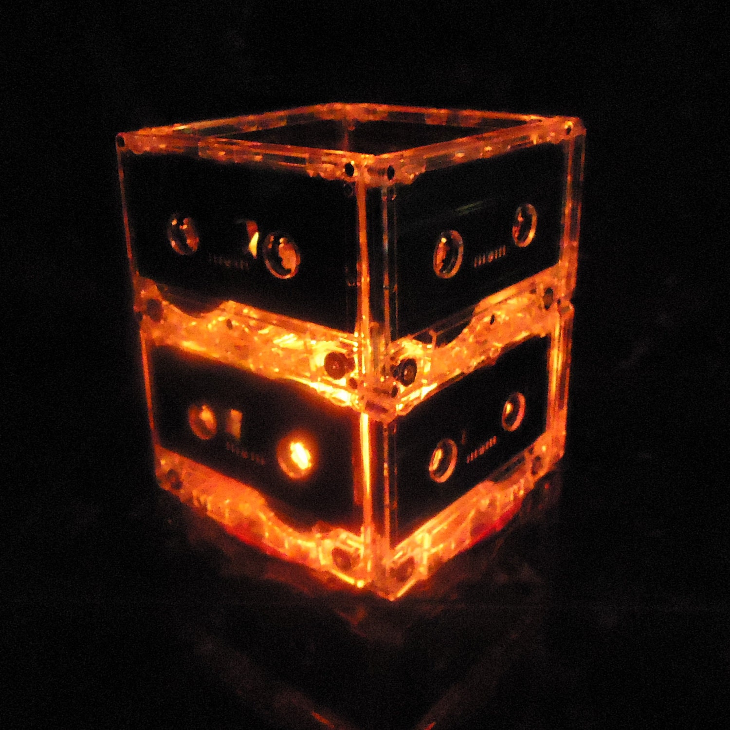 Orange Cassette Tape Night Light Repurposed Il_570xn