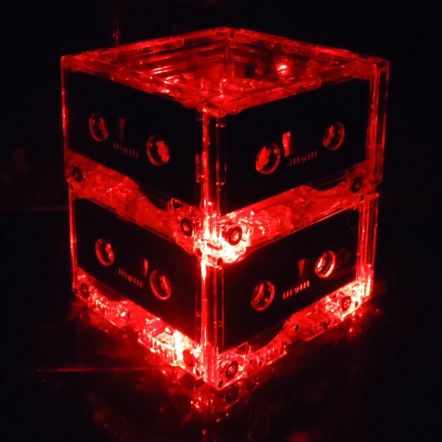 Music Lovers Red Cassette Tape Night Light Lamp