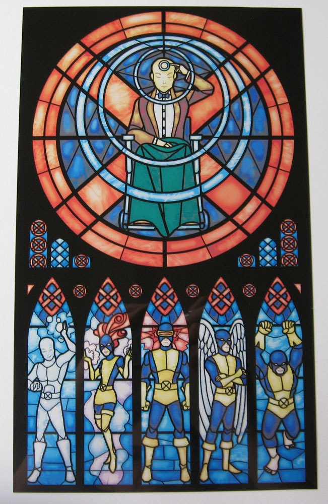 Half Size Stained Glass Original X-men Print