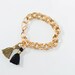 Tassel bfrend gold chain Bracelet- ARMY green & black
