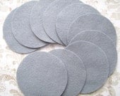30 Die Cut Silver Gray Felt Circles in 1.5"