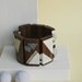 Gray and White Hand Painted Walnut Wood Bracelet with Hex  Nuts