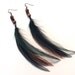 Summer Forest Green Natural Feather Native American Inspired Earrings with Olive Wood: Coupon Code-XMASFREESHIP