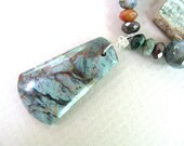 Green Opal with Fluorite necklace 282