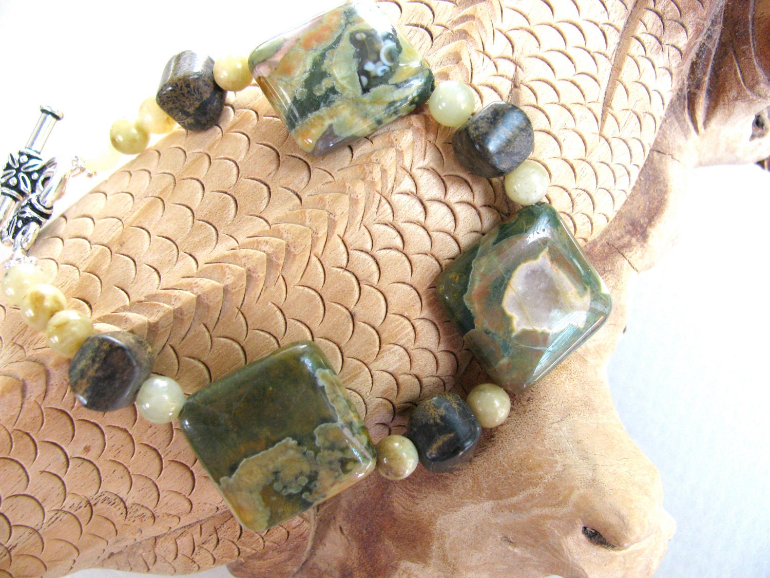 Rhyolite and Artistic Jasper bracelet 249