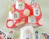 Craft Kit for Kids ages 5 and up, Set of 2, Woodland Mushroom House with Fairies and Gnomes