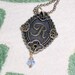 Initial R Antique Bronze Pendant Necklace on Bronze Ball Chain