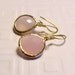 Gold framed Ice Pink Faceted earrings