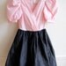Oscar de la Renta Vintage Black & Pink Silk Puff Retro 50s 80s Cocktail Swing Dress