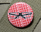Hipster glasses in a sea of nerd - pin back button