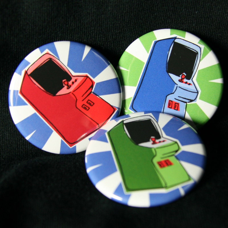 Arcade video game cabinet graphic button flair - single