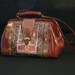 leather French vintage couture leather bag "Jeronimos" unique piece retro chic art bag steampunk bag french touch