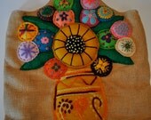 Handbag Tote with flowers great as a re-purpose project