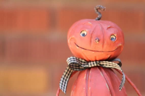 Halloween Pumpkin Folk Art Jack-O-Lantern Decoration