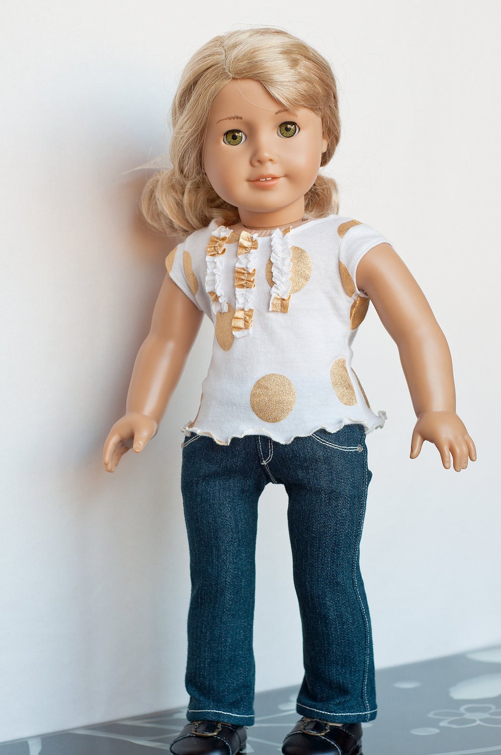 Doll Clothes: Trendy Tee with Ruffles for American Girl Dolls or other 18 Inch dolls
