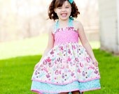 Katy's Double Layer Ruffle Bodice Dress PDF Pattern size 18 months to size 6
