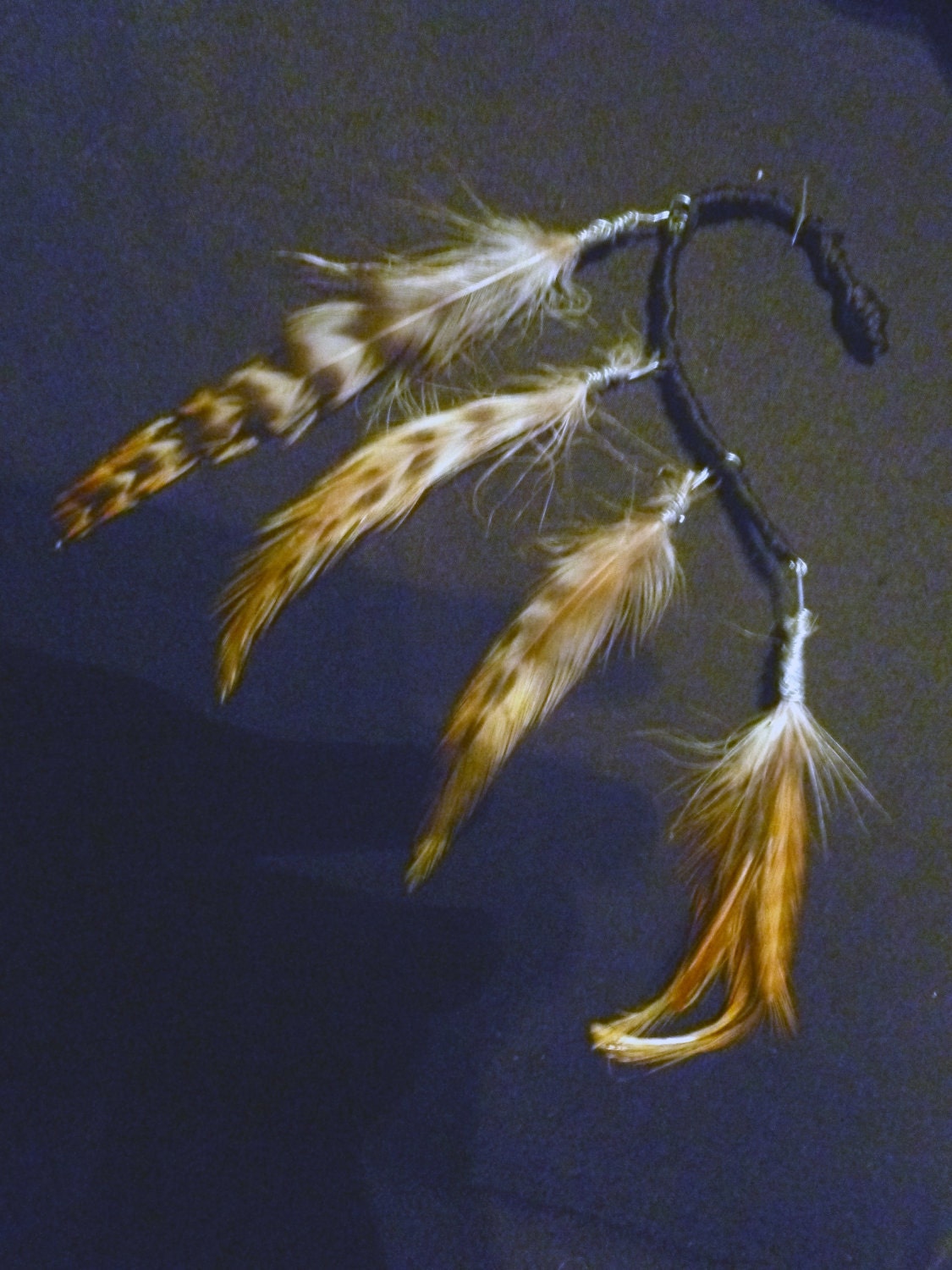 Striped Feather Ear Wrap
