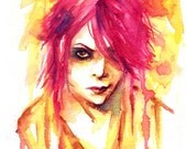 PRINT - HIDE - XJAPAN  watercolor portrait