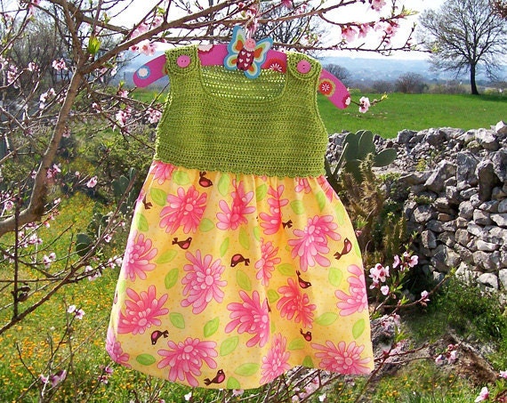 Birdie Baby Girl Dress or Overall crochet sewing pattern PDF, Easy, toddler babies 6 9 12 18 months 2 yrs plus reborn INSTANT DOWNLOAD