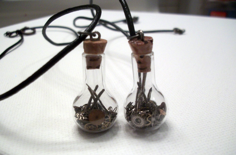 Steampunk Friendship Vial Necklaces