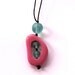 Nursing Necklace - Non Toxic Resin Babywearing/Breastfeeding Necklace - 'Twiddle Buster' Pendant -Pink and Aquamarine-
