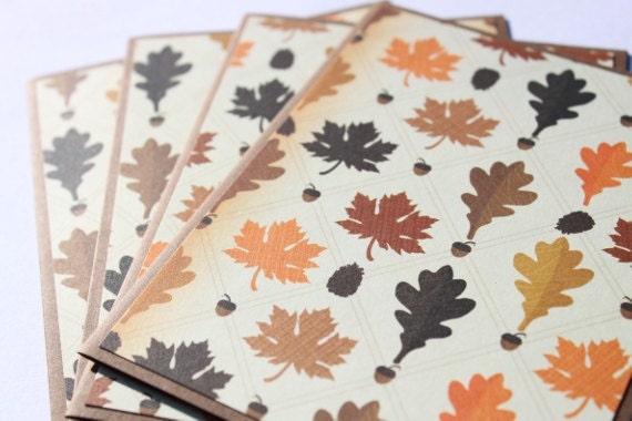 Fall Cards Leaves Orange Brown Thanksgiving - RoyalRegards