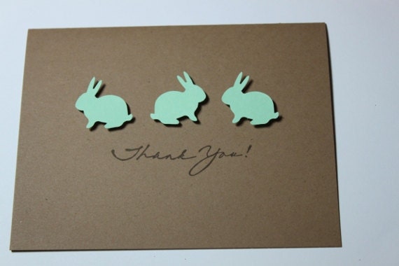 Thank You Cards- Baby Shower Bunnies- Set of 10
