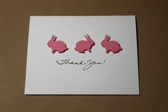 Thank You Cards- Baby Shower Bunnies- Set of 10