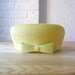 60s yellow hat // 1960s pillbox hat with bow // Easter hat