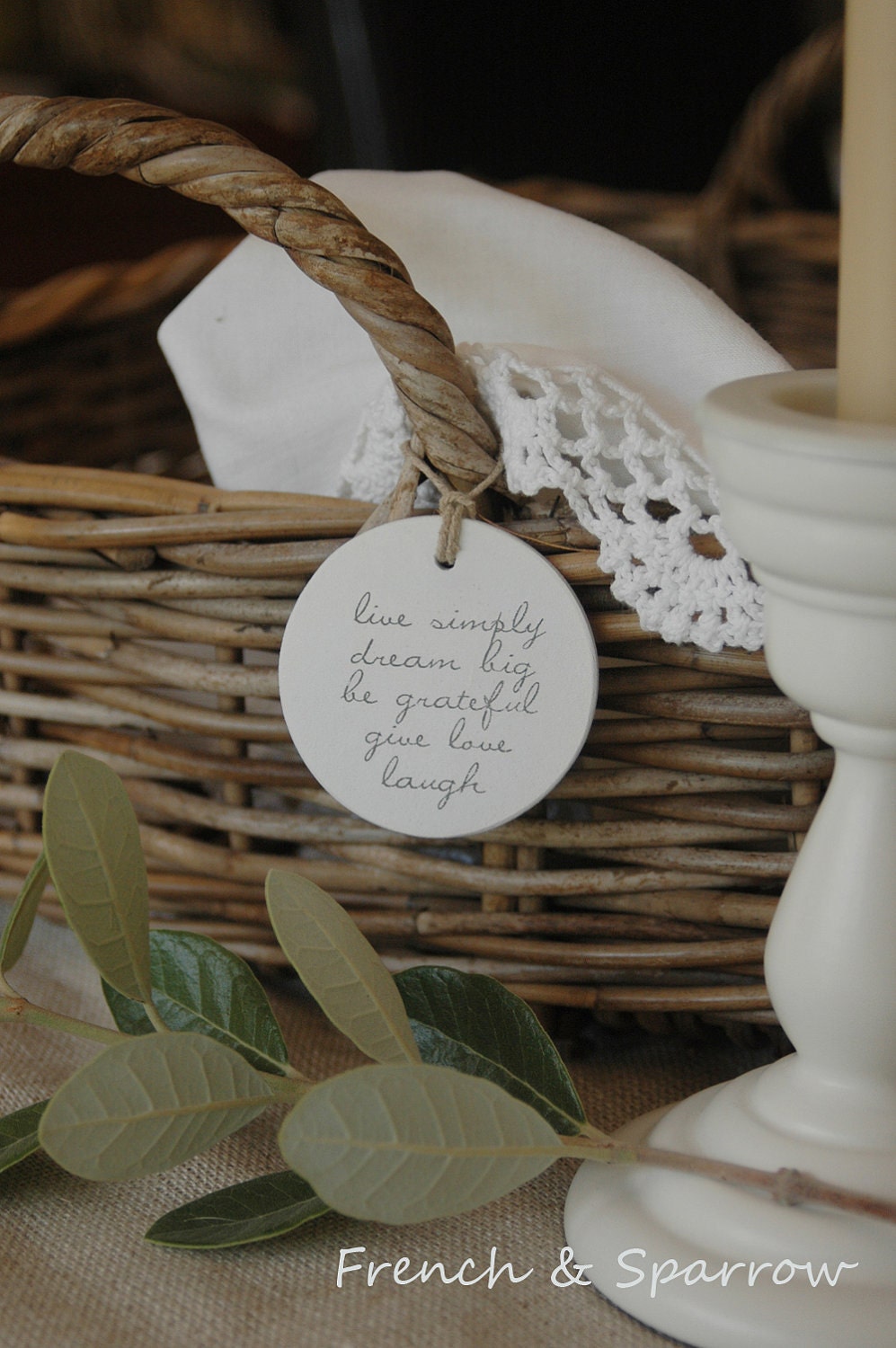 Live Simply -  Clay Tag Ornament