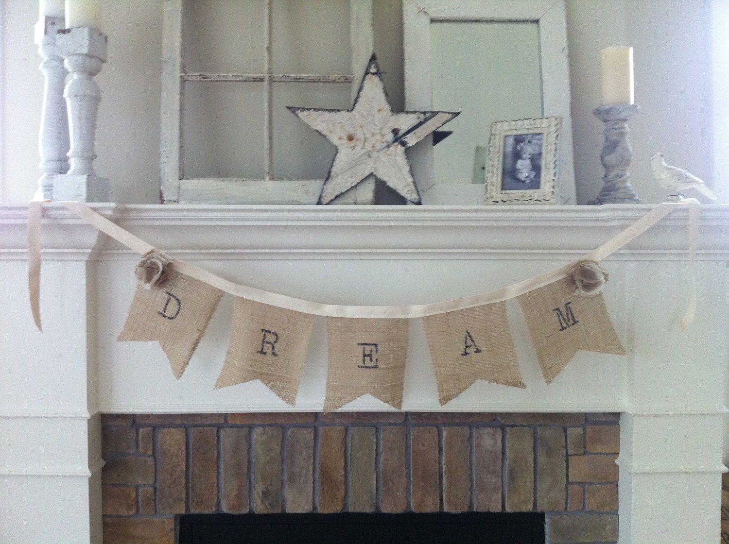 Vintage Inspired Burlap "DREAM" Banner