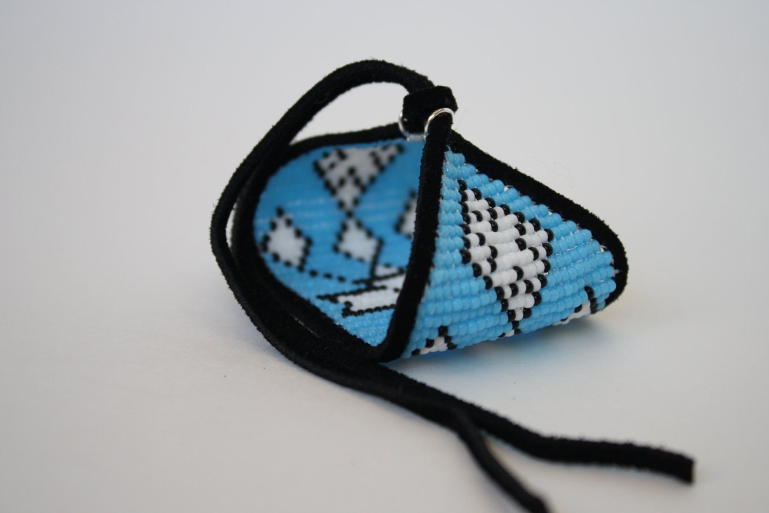 SALE loom woven apache styled leatherbound cuff