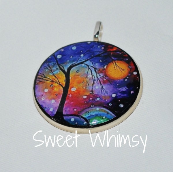 Winter Sparkle Poker Chip Pendant