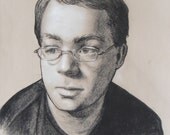 Custom portrait commission. Charcoal drawing of young, old or middle aged loved one.