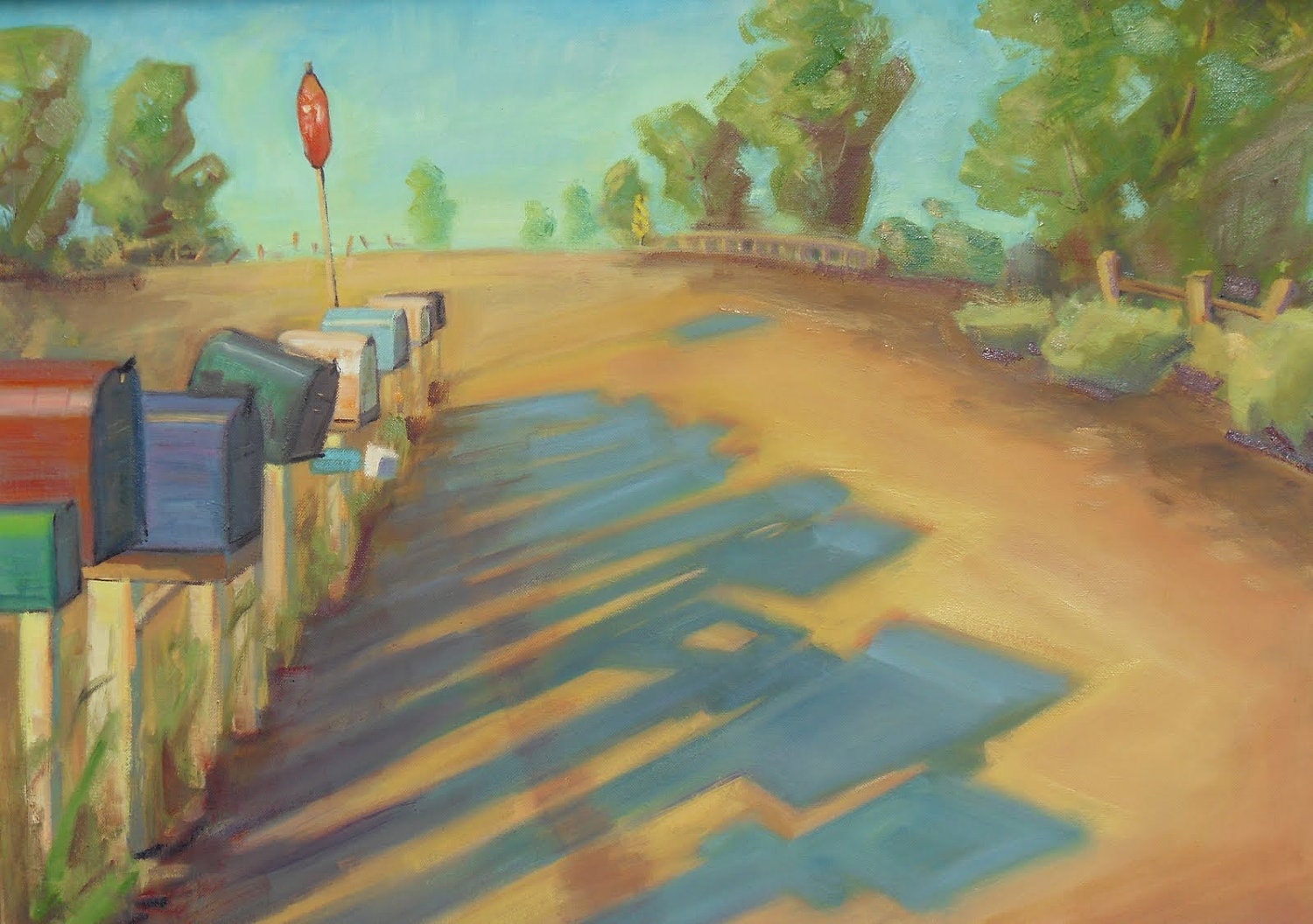 Mail Boxes oil painting PRINT 8x10, fine art