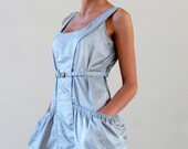 30 % DISCOUNT / Athletic Style Pearl Gray Free Silhouette Women Dress with Detachable Elastic Belt (size M) / Handmade